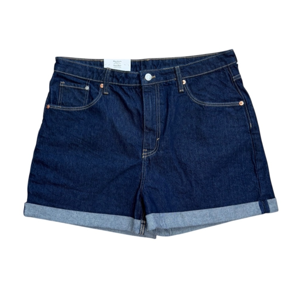 H&M Dark Blue Mom Jean Shorts
